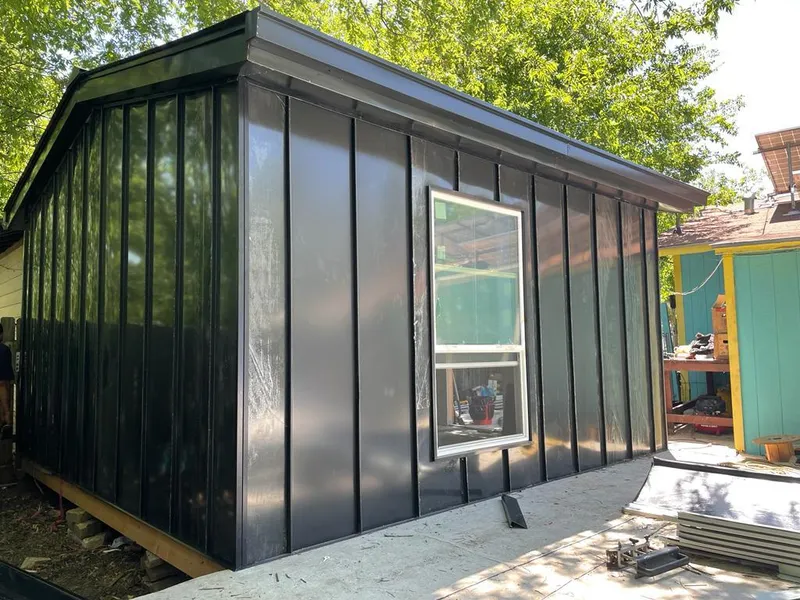 Black standing seam metal wall panels for Metal Roof Installation in Berkley